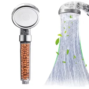 Pommeau de douche filtré ABS, haute pression, économie d&rsquo;eau, Spray, pomme de douche transparente à main avec perles filtrantes pour salle de bain, 1 pièce