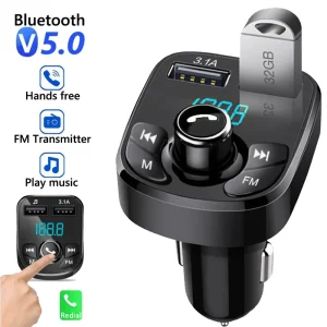 Chargeur de voiture transmetteur FM, Bluetooth, audio, tourisme, USB, lecteur MP3, autoradio, mains libres, 3,1 A, charge rapide, accessoires de voiture