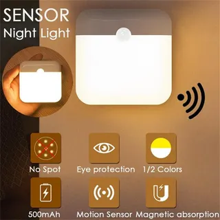 Capteur de mouvement lumière USB veilleuse lampe à LED avec…
