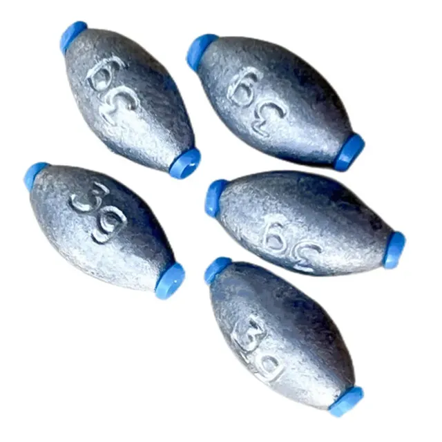 Plombs pêche olive ovoïde gris mat marquage gravé… – vue 4