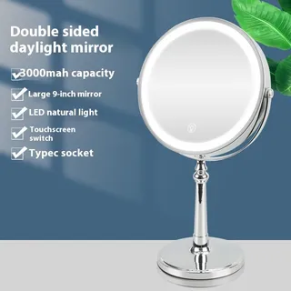 Miroirs de maquillage ronds Double face avec fonction d'amplification
