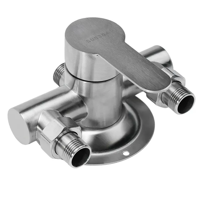 Robinet de douche mural en acier inoxydable avec poignée… – vue 4
