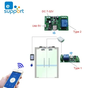 EWeLink-Commutateur Wifi DC 5V 12V 24V 32V, module de citations sans fil inching/autobloquant, maison intelligente tournesol pour l&rsquo;accès aux portes
