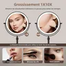 Miroir de maquillage de 8.5 pouces avec lampe lumineuse… – vue 2
