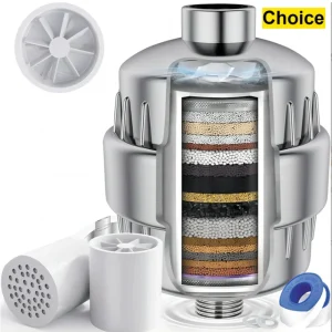 Filtre à charbon actif pour douche à haut rendement, 15-20 étapes, élimine le chlore, les métaux lourds, douches filtrées, pomme de douche Softe Filtre à charbon actif pour douche à haut rendement, 15-20 étapes, élimine le chlore, les métaux lourds, douches filtrées, pomme de douche Softe