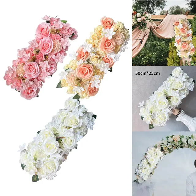 Panneau floral romantique soie artificiel fait main… – vue 5