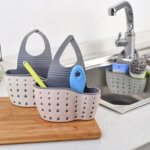Organiseur évier suspendu silicone souple gris… – vue 4