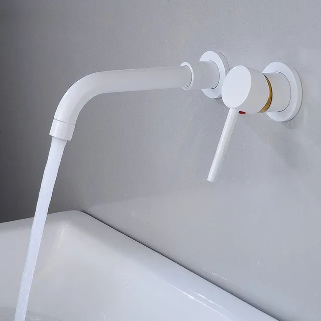 Brushed Gold Basin Faucet Concealed Wall Mounted Faucet… – vue 6