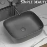 Vasque poser ovale céramique mate gris anthracite effilé… – vue 4