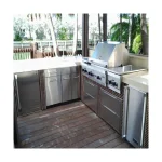 Cuisine extérieure en acier inoxydable Cuisine extérieure Cuisine extérieure classique avec évier et gril