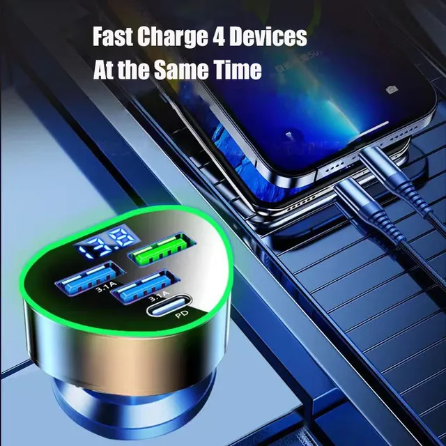Chargeur de téléphone de voiture USB Type C – vue 5