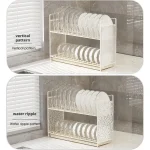 Étagère d&rsquo;organisation de cuisine, support de rangement pour bols, égouttoir sous l&rsquo;armoire, supports compacts, support de plaque de comptoir, étagères