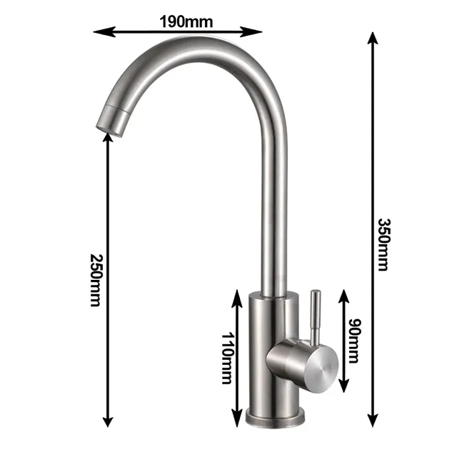 Robinet d'eau de cuisine en acier inoxydable 304 – vue 5