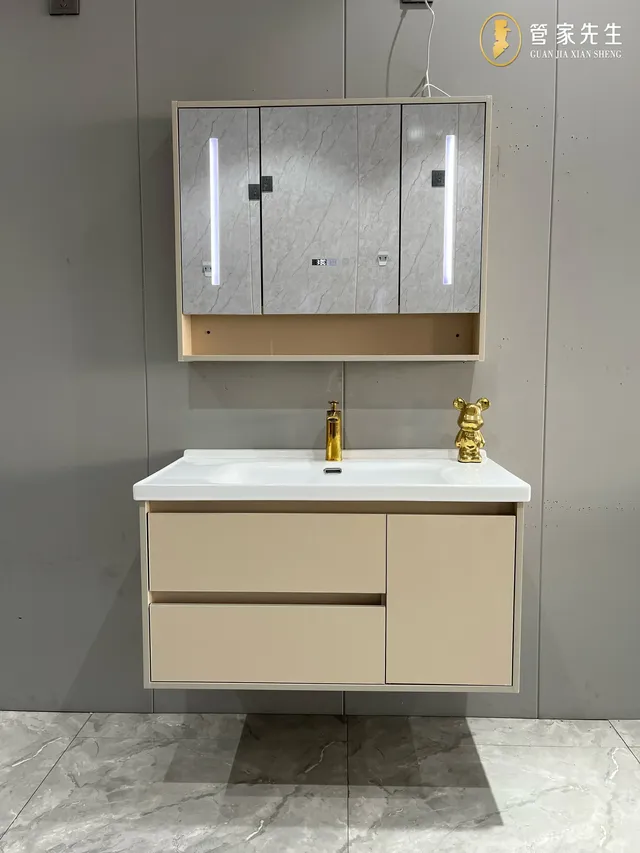 Armoire murale moderne lavabo céramique vasque intégrée… – vue 3
