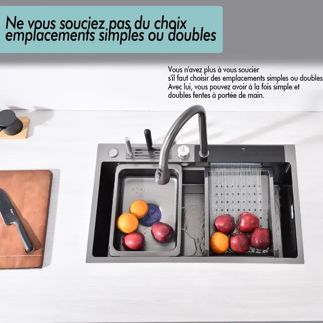 Robinet de cuisine en acier inoxydable 304 – vue 7
