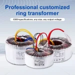 transformateur toroïdal personnalisé élévateur bobinage cuivre émaillé noyau fer gaine sorties multicolores 12V36V220V puissances 10W 100000W hifi amplificateurs
