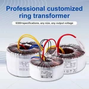 transformateur toroïdal personnalisé élévateur bobinage cuivre émaillé noyau fer gaine sorties multicolores 12V36V220V puissances 10W 100000W hifi amplificateurs
