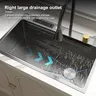 Évier de cuisine en acier inoxydable à montage sur le… – vue 3