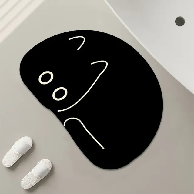 Tapis de bain à séchage rapide chat noir – vue 4