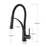 Robinet de cuisine en caoutchouc noir/Nickel/Chrome/or – vue 5