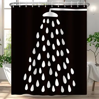 Rideau de douche noir et blanc