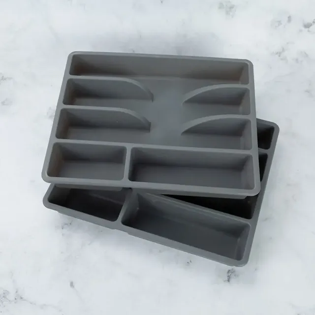 Organisateur tiroir cuisine silicone souple gris mat… – vue 2