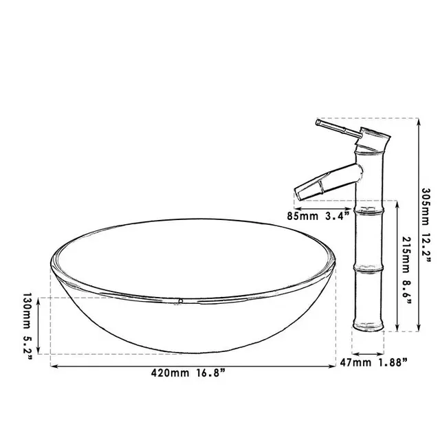 Vasque ronde verre trempé finition métallique cuivrée… – vue 7
