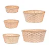 Panier bambou tissé naturel lot cinq rond…
