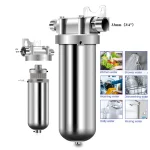 Filtre à eau de puits pour toute la maison, pré-filtre en acier inoxydable 304 avec haut débit et fonction de lavage à contre-courant