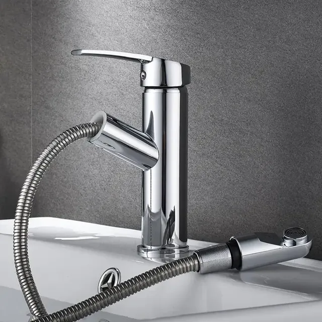 Robinet de lavabo de salle de bains extractible à… – vue 2