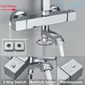 Colonne douche thermostatique noire mate tête pluie… – vue 4