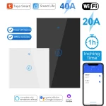 Commutateur de chauffe-eau intelligent avec écran tactile, 20A, 40A, WiFi, micro, melon al, fil nécessite une télécommande, Alexa Google Home