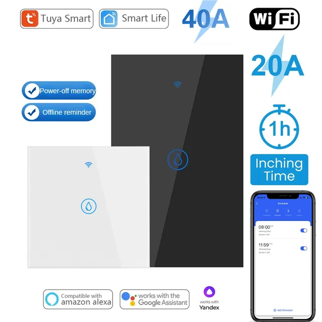 Commutateur de chauffe-eau intelligent avec écran tactile