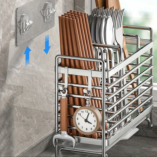 Porte ustensiles mural sans perçage acier inoxydable… – vue 5