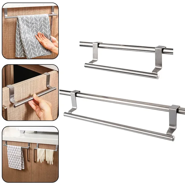 Porte serviettes acier inoxydable brossé argent mat… – vue 4