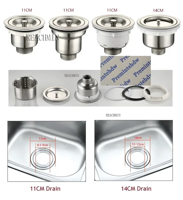 Bonde évier acier inoxydable diamètre 110mm 140mm…