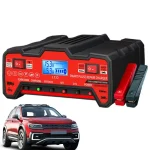 Chargeur de batterie pour voiture avec écran LCD, chargeur de batterie automatique, batterie marine, batterie de bateau à degrés de chaleur, pâte de camion