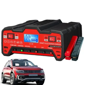 Chargeur de batterie pour voiture avec écran LCD, chargeur de batterie automatique, batterie marine, batterie de bateau à degrés de chaleur, pâte de camion Chargeur de batterie pour voiture avec écran LCD, chargeur de batterie automatique, batterie marine, batterie de bateau à degrés de chaleur, pâte de camion