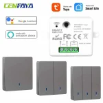 Kit d&rsquo;interrupteur d&rsquo;éclairage WiFi intelligent, télécommande sans fil RF, 433MHz, compatible avec Alexa, Google Home, minuterie de commande vocale