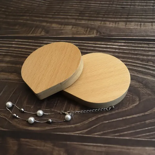 Miroir maquillage rotatif bois noyer naturel compact… – vue 2