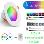 Spot lumineux LED intelligent, 220V, 10/15W, Bluetooth, RGB, plafonnier à intensité variable, RF 2.4G, télécommande, application Smart Life, contrôle, chambre à coucher, salon