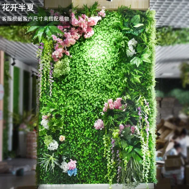 Le panneau mural d'herbe de plante artificielle convient… – vue 3
