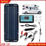 Kit de panneau solaire étanche portable, chargeur de fil solaire, chargeur de batterie 62, 12V, 30W, IP65, monocBN
