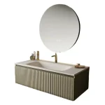 Armoire de salle de bain avec lavabo, combinaison de lavabo intégrée, lavabo intégré en ardoise Simple, petite unité, armoire à miroir murale