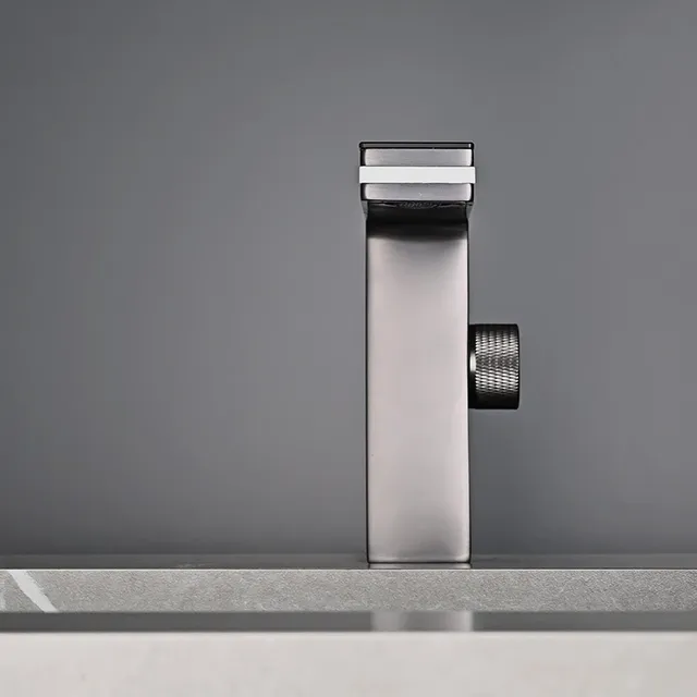 Mitigeur lavabo monotrou contemporain acier inox brossé… – vue 5