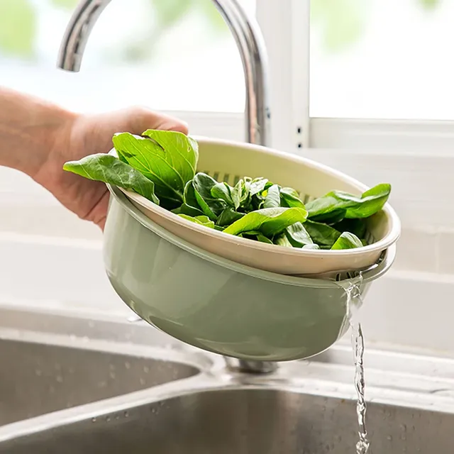 Panier lavage légumes double couche égouttage stockage… – vue 2