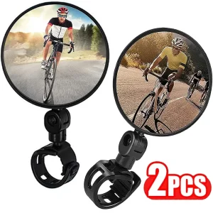 rétroviseurs vélo universels paire miroirs convexes grand angle coque plastique noire fixation collier réglable serrage guidon pivotant orientable ABS rétroviseurs vélo universels paire miroirs convexes grand angle coque plastique noire fixation collier réglable serrage guidon pivotant orientable ABS