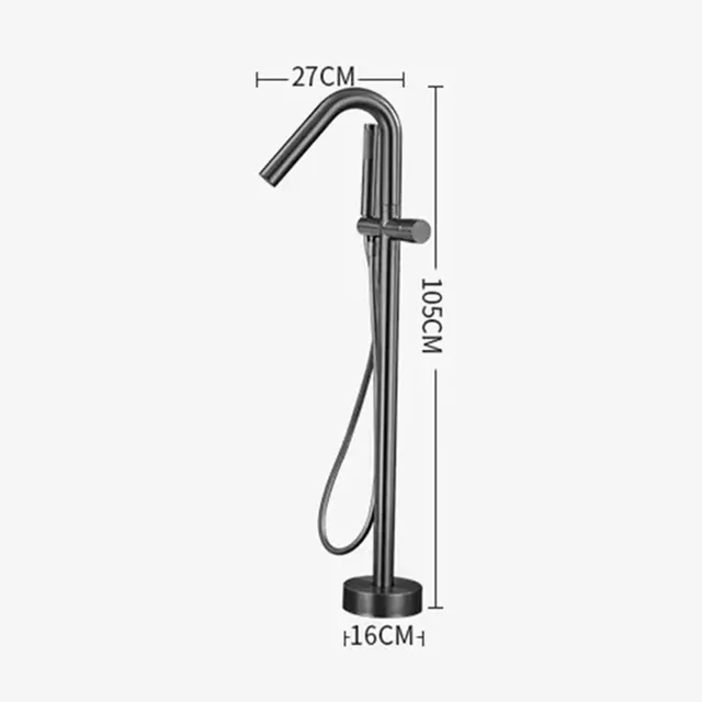 Robinet baignoire autoportant pied noir mat laiton… – vue 7