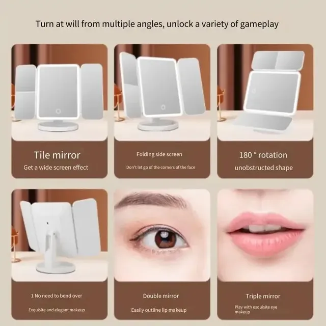 Miroir de maquillage à trois volets – vue 3