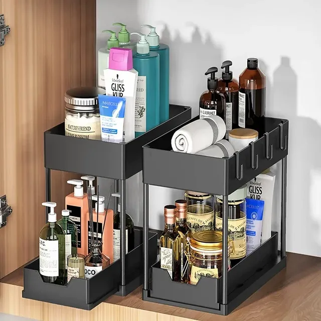 Support inférieur d'évier extractible à Double couche